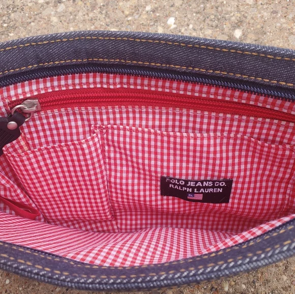 Polo Jeans Co. Ralph Lauren Raffeta Fashion Denim Woman's Face Shoulder Bag RL - Picture 6 of 6